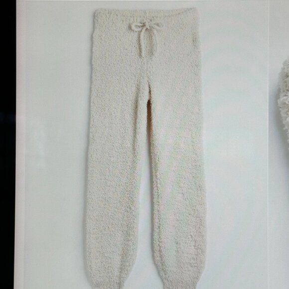 H & M Cozy Fluffy Joggers Light Beige  New with Tags - Picture 1 of 8